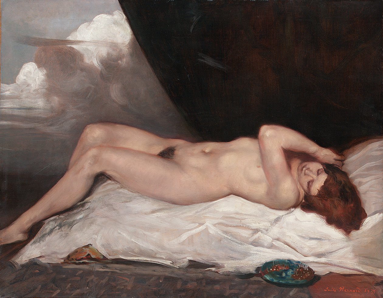 Akt z kubkiem wiśni, 1933 autorstwa Emile Bernard