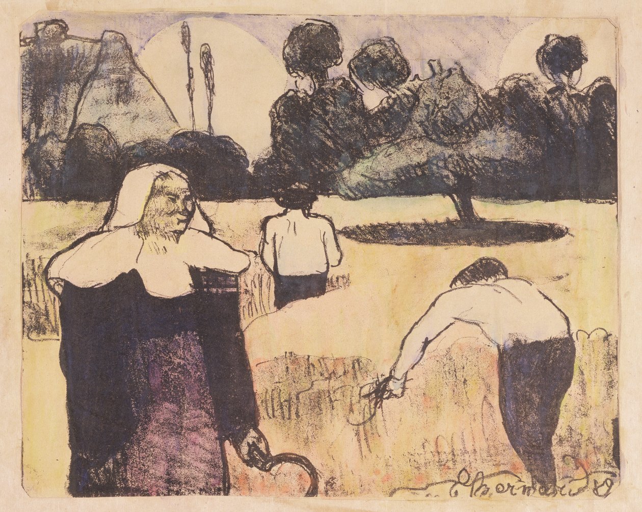 Żniwiarz, z serii „Les Brettoneries” autorstwa Emile Bernard