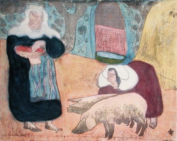 Kobiety ze świniami autorstwa Emile Bernard