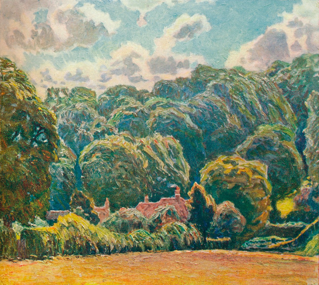 Zalesione wzgórze, Upton Grey, c1914 autorstwa Emile Claus