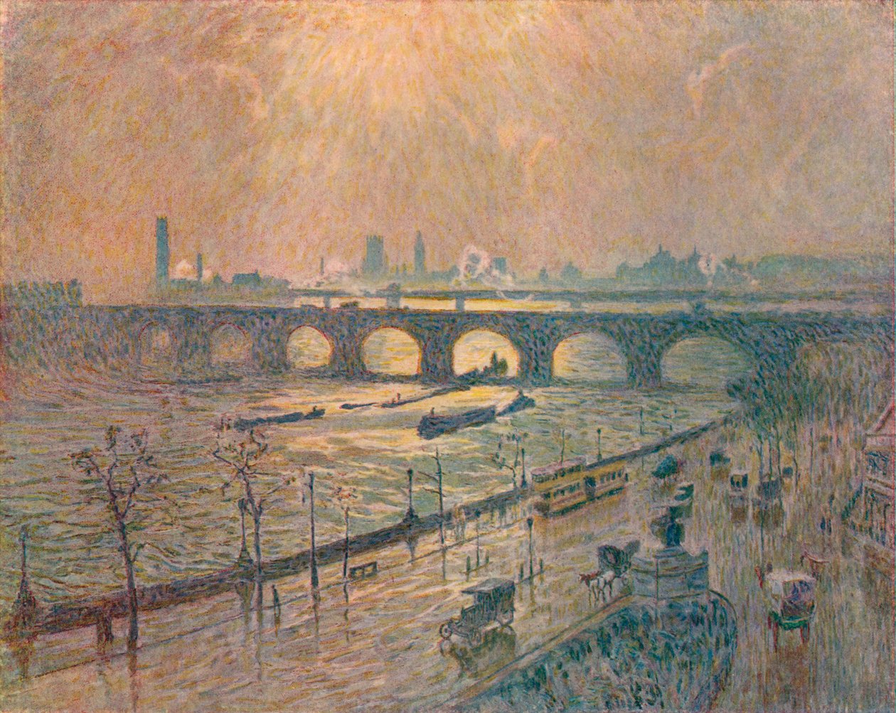 Most Waterloo - Deszczowy dzień, ok. 1917 r. autorstwa Emile Claus