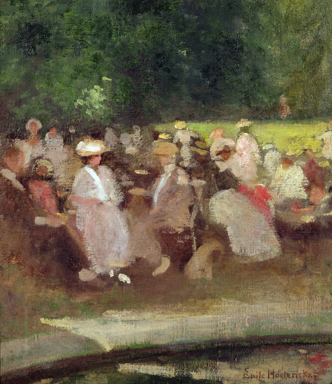 Lato w parku, ok. 1881 autorstwa Emile Hoeterickx