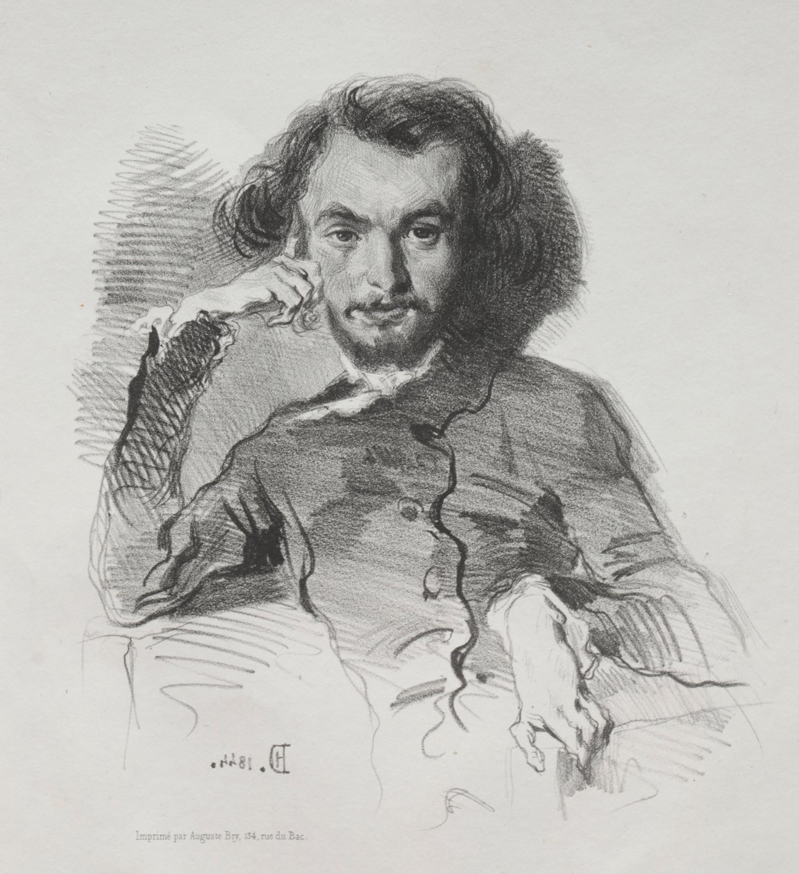 Charles-Pierre Baudelaire, 1844. autorstwa Emile Isidore Deroy