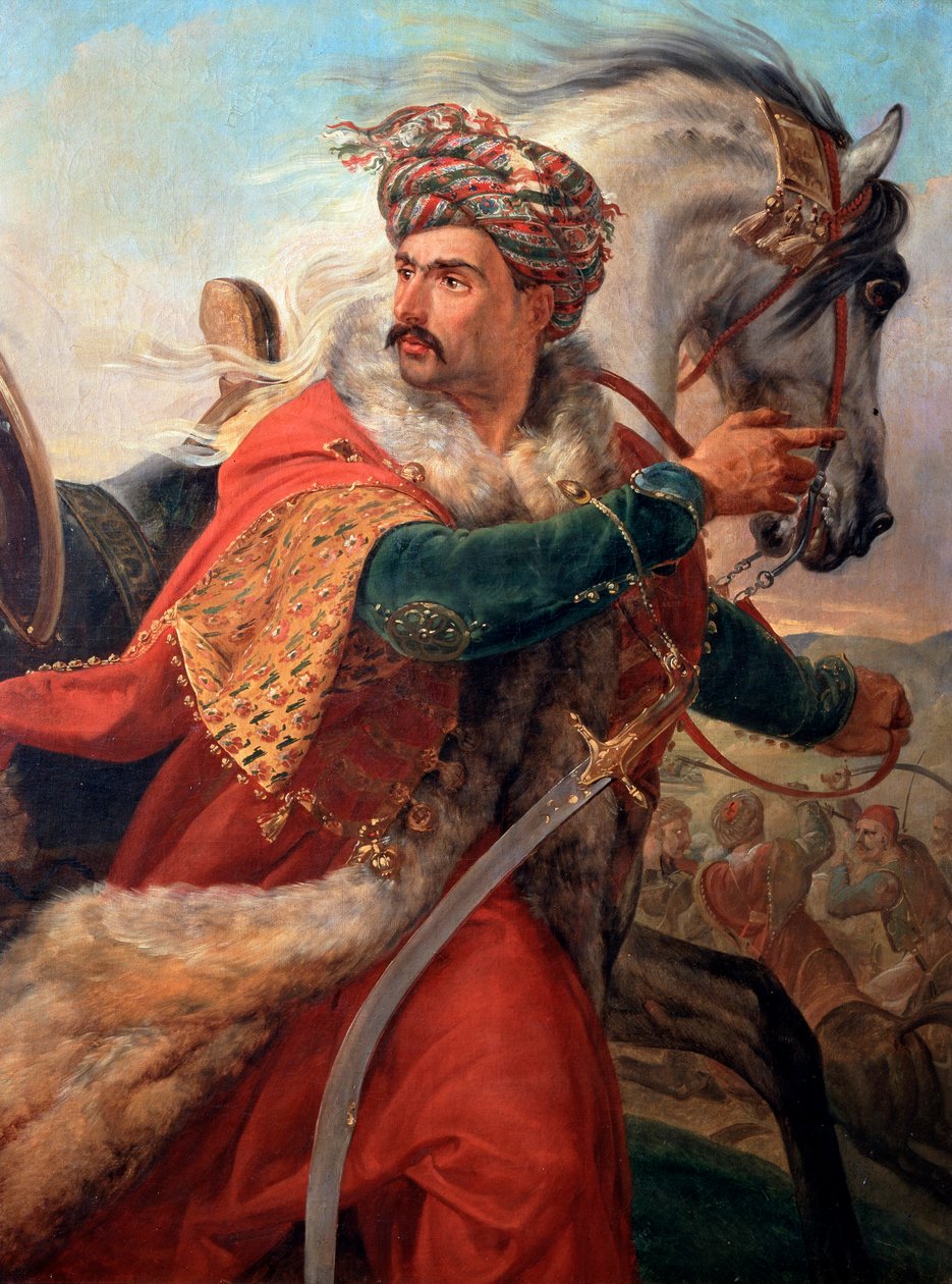 Mameluka, koniec lat 30. XIX wieku. autorstwa Emile Jean Horace Vernet