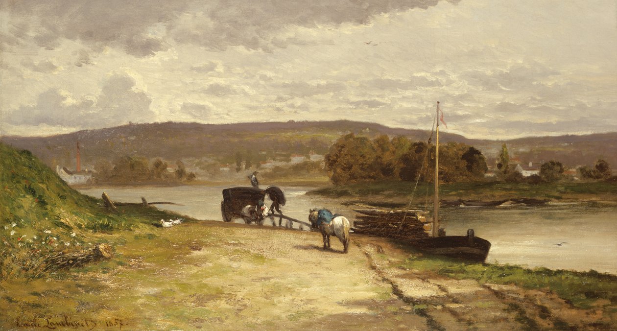 Krajobraz rzeczny, 1837 autorstwa Emile Lambinet