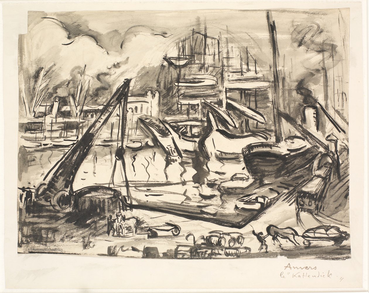Basen portowy Kattendick w Antwerpii. autorstwa Emile Othon Friesz
