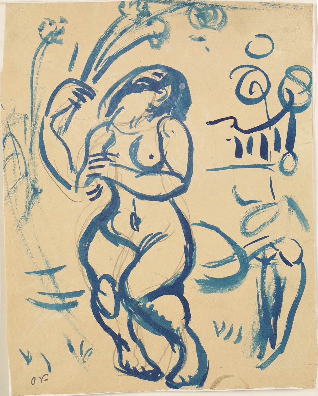 Stojąca naga kobieta. autorstwa Emile Othon Friesz