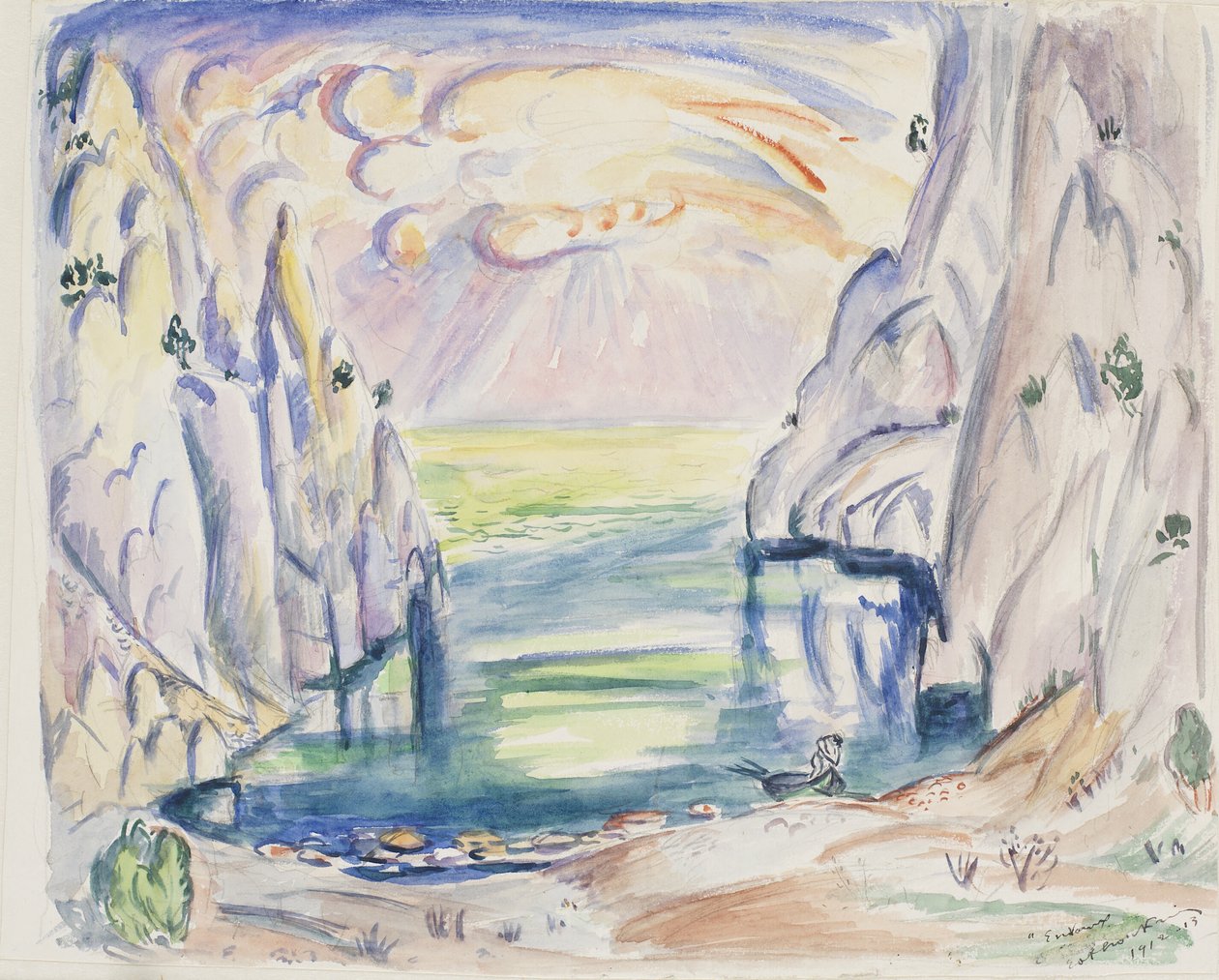 Zatoka w En Vaux, Cassis autorstwa Emile Othon Friesz