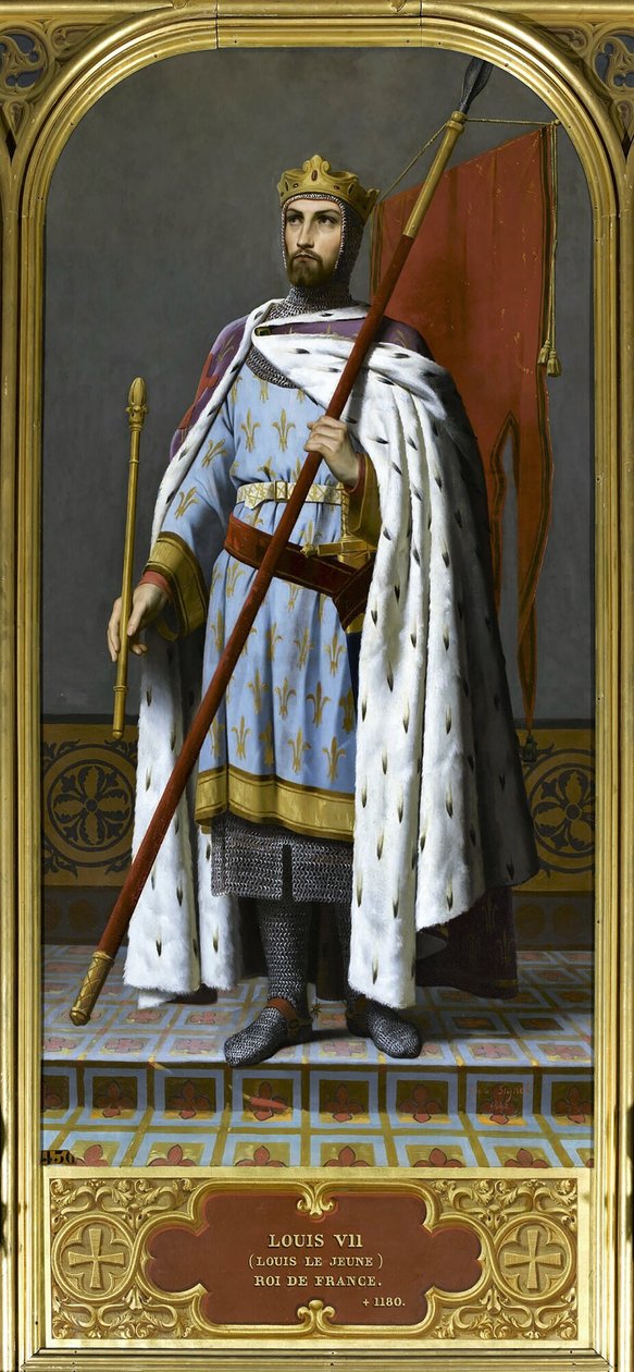 Król Francji Ludwik VII 1120-1180, 1842. autorstwa Emile Signol