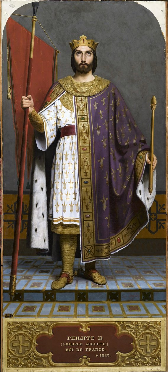 Król Francji Filip II 1165-1223, lata 40. XIX wieku. autorstwa Emile Signol