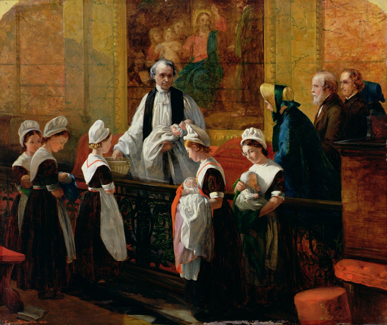Chrzest, 1863 r. autorstwa Emma Brownlow
