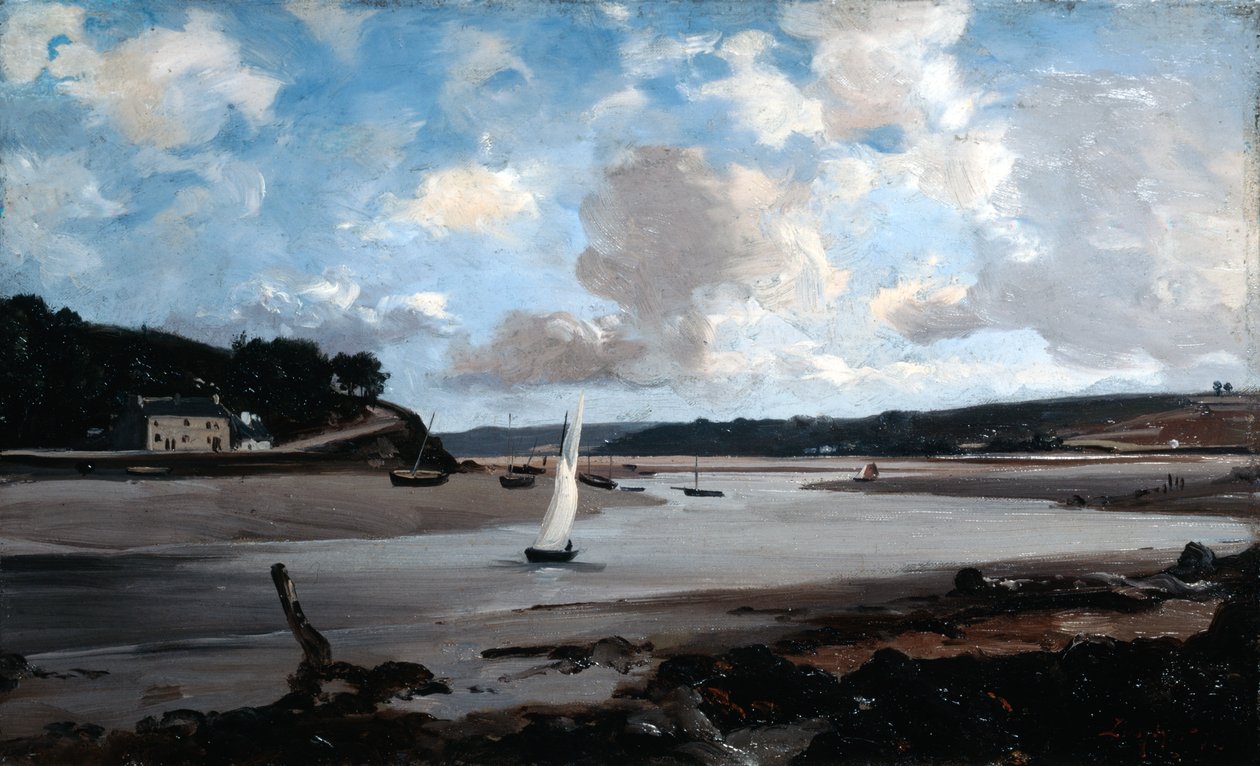 Rzeka podczas przypływu, 1874. autorstwa Emmanuel Lansyer