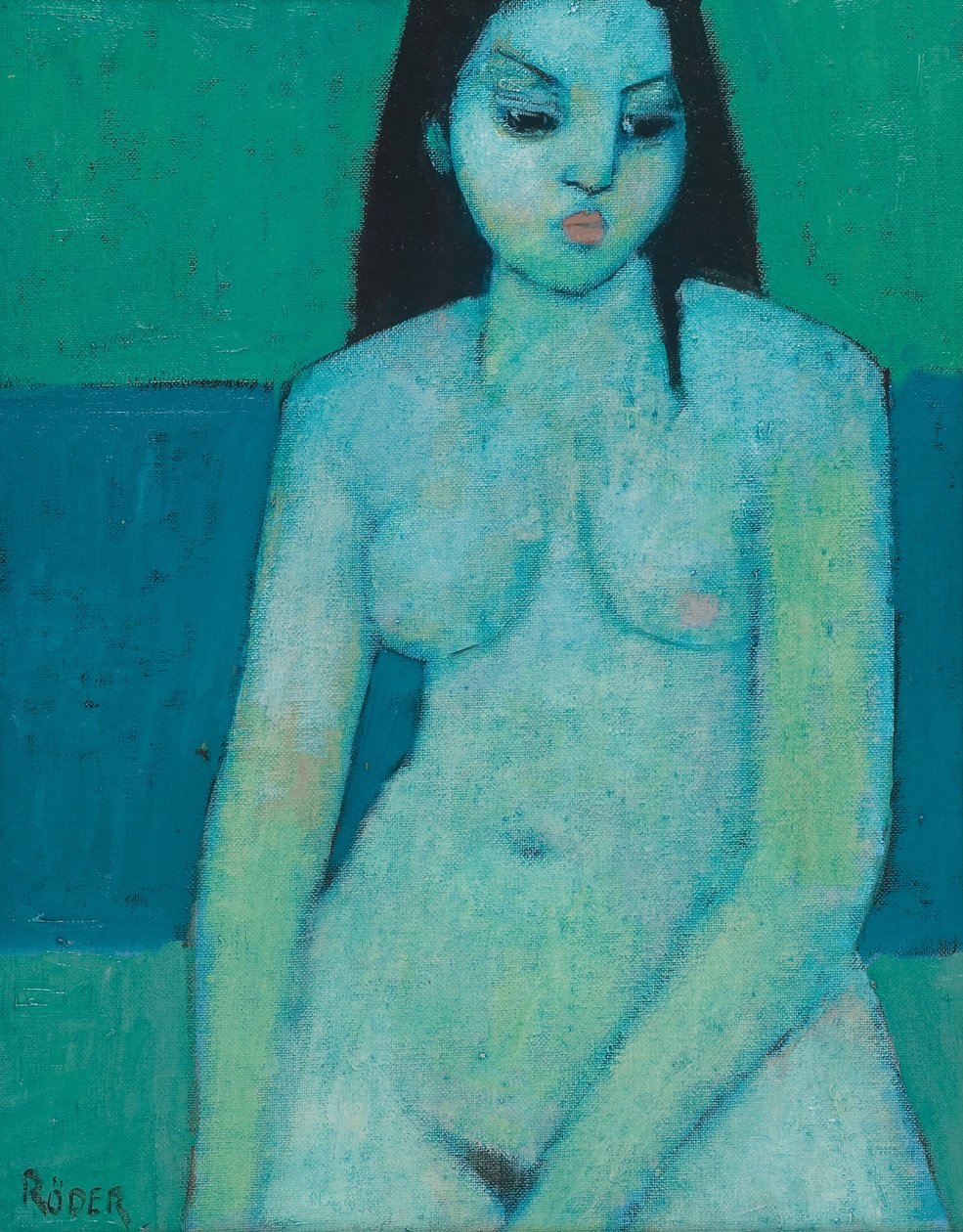 Angelina Nude (olej na pokładzie) autorstwa Endre Roder