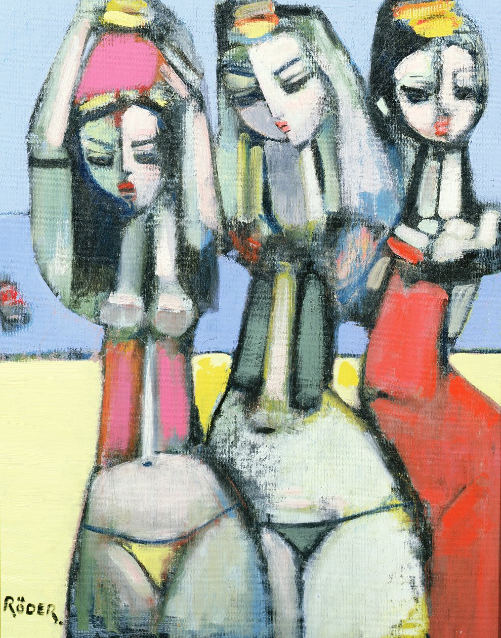 Przyjaciele, 2007 (olej na płótnie) autorstwa Endre Roder