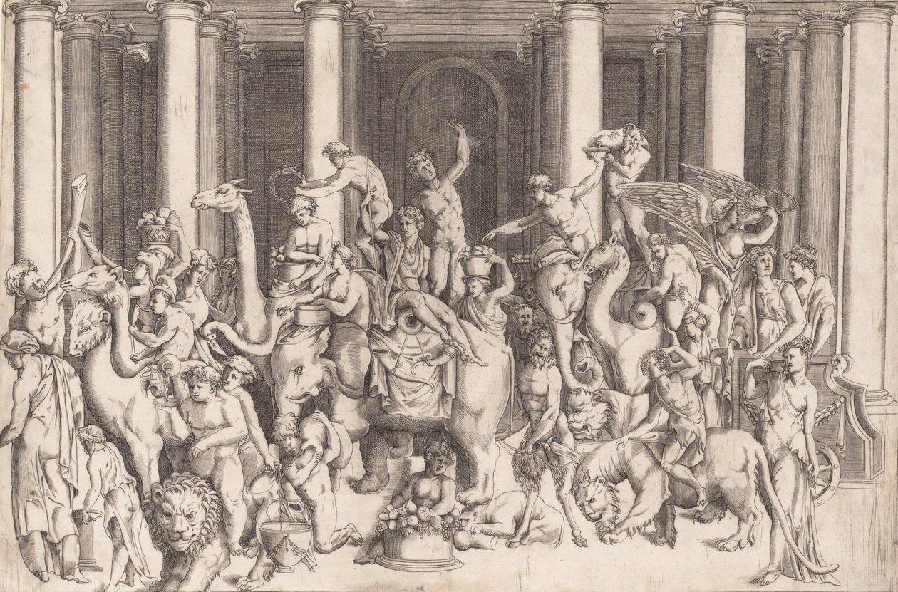 Indyjski triumf Bachusa, ca. 1542. autorstwa Enea Vico.