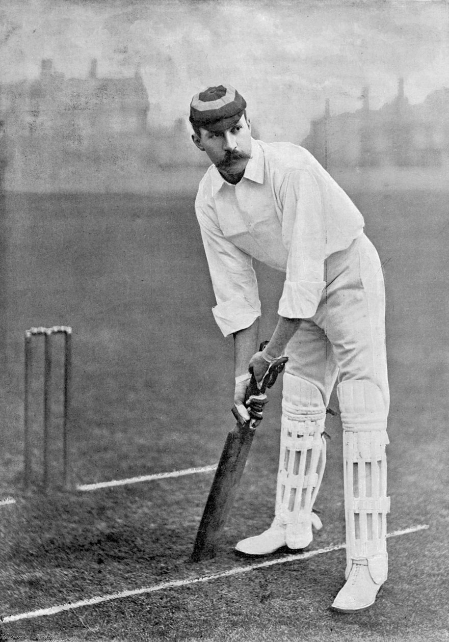 AE Stoddart, z „Słynni Cricketers and Cricket Grounds”, opublikowany przez Hudson i Kearns, 1895 autorstwa English Photographer