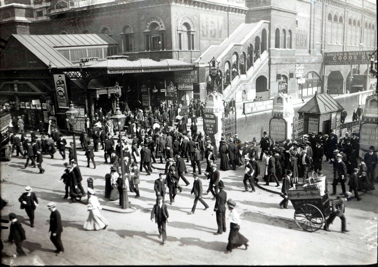 Stacja kolejowa Broad Street, Londyn, ok. 1890 autorstwa English Photographer