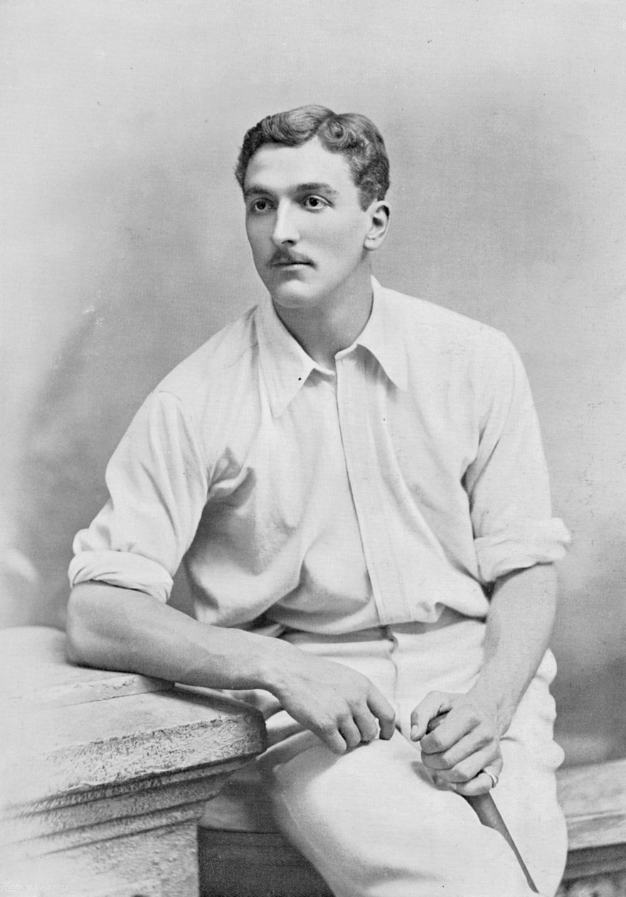 CB Fry, z Famous Cricketers and Cricket Grounds, opublikowane przez Hudson and Kearns, 1895 autorstwa English Photographer