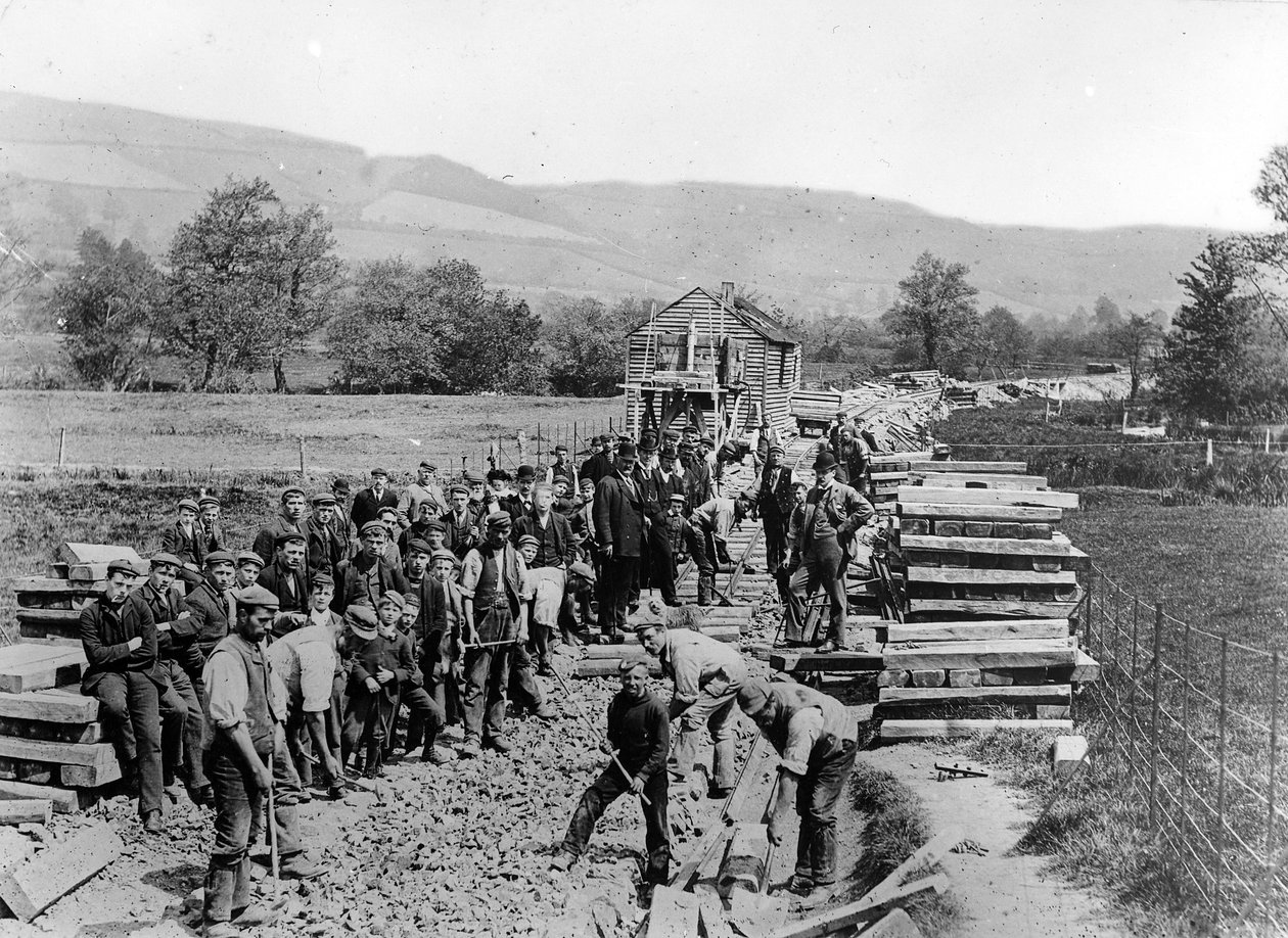 Budowa kolei Lynton i Barnstaple, ok. 1890-98 autorstwa English Photographer