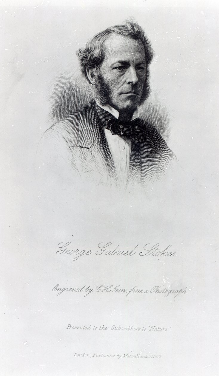 George Gabriel Stokes, grawerowane przez CH Jeensa, 1875 autorstwa English Photographer