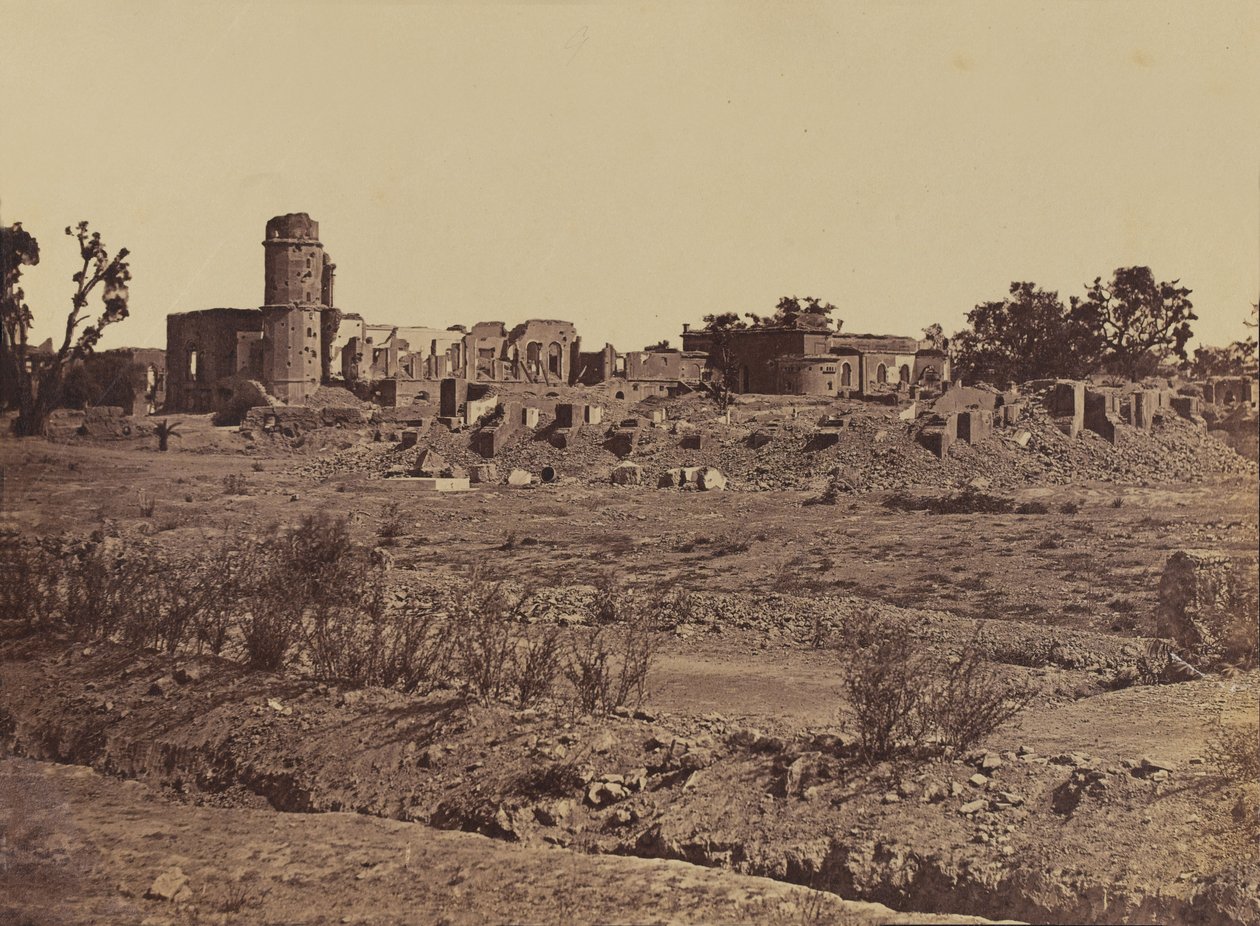 Cmentarz na rezydencji w Lucknow, ok. 1858 (zdjęcie w sepii) autorstwa English Photographer