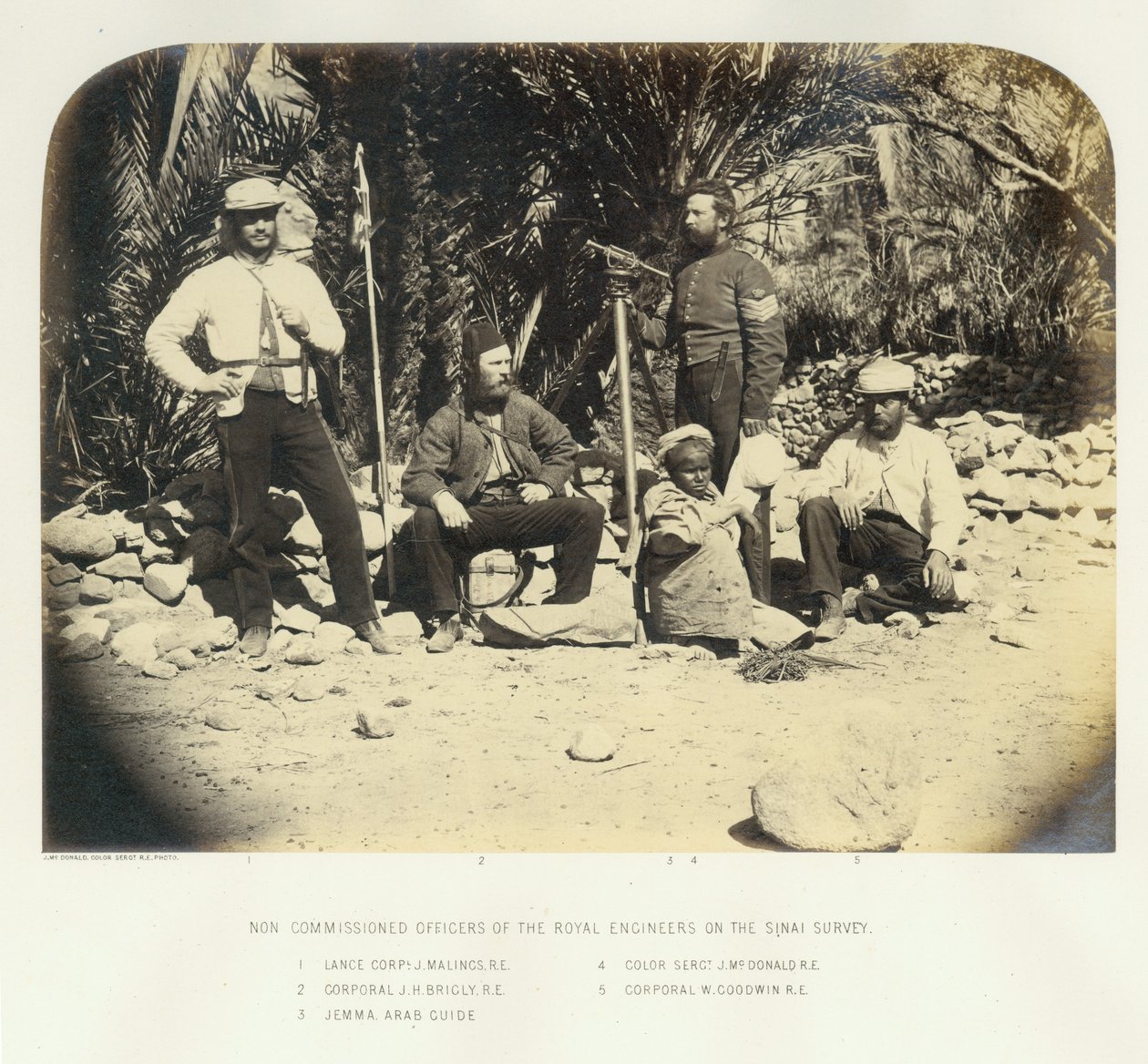 Członkowie ekspedycji badawczej na Synaj, 1868 r. autorstwa English Photographer