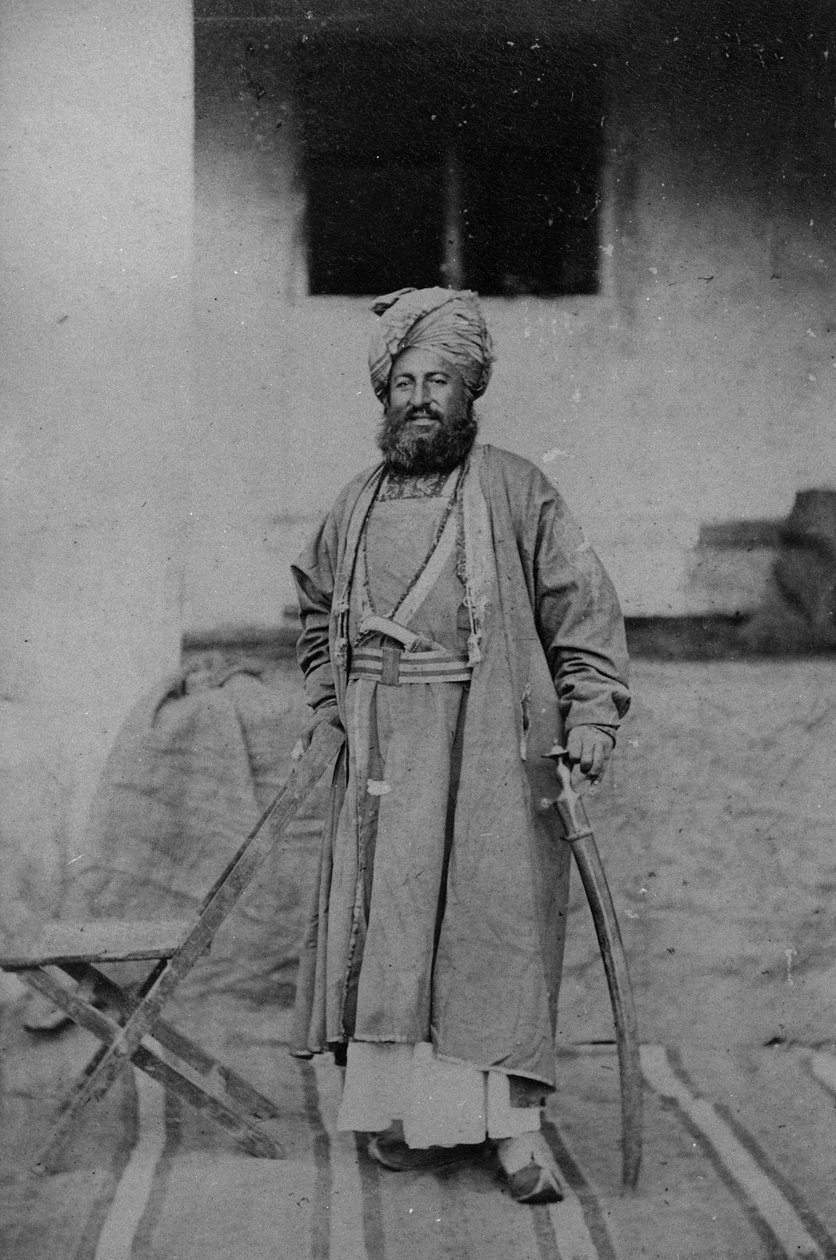 Portret mężczyzny wykonany podczas II wojny anglo-afgańskiej, 1878-80 autorstwa English Photographer