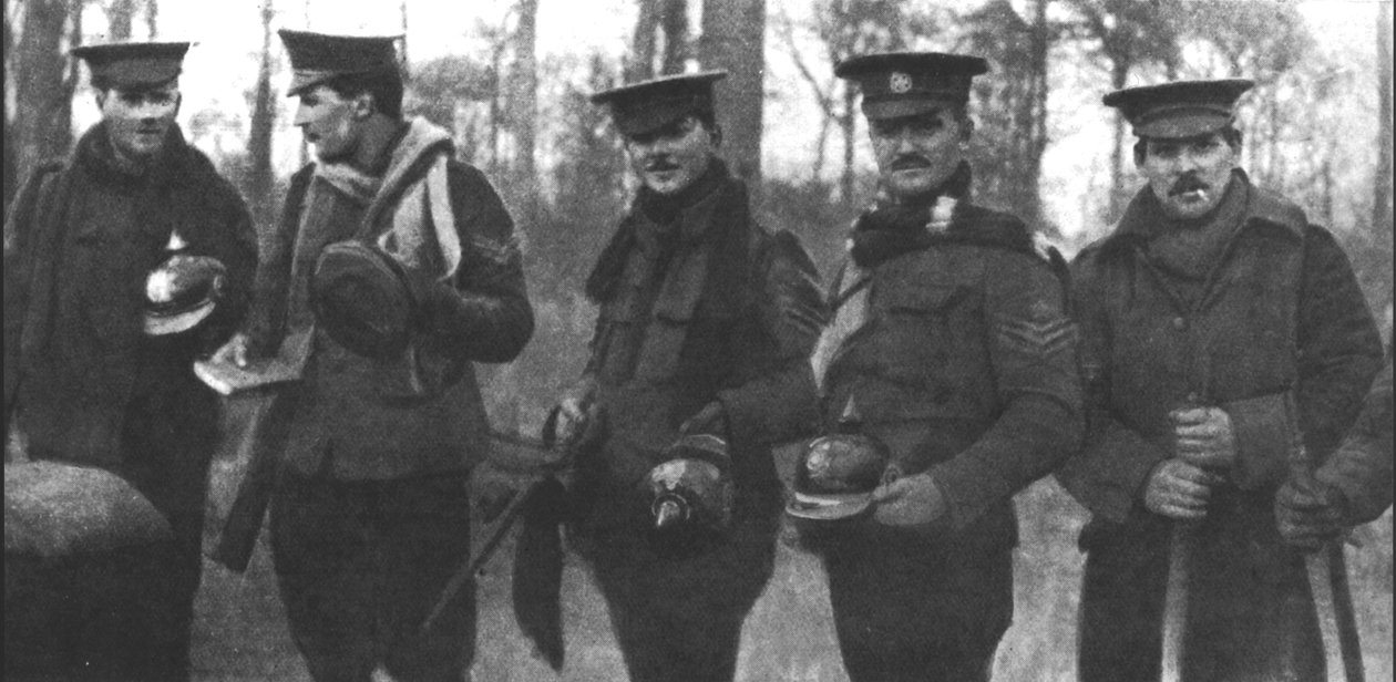 Rozejm bożonarodzeniowy z 1914 r., opublikowany w 1915 r. autorstwa English Photographer