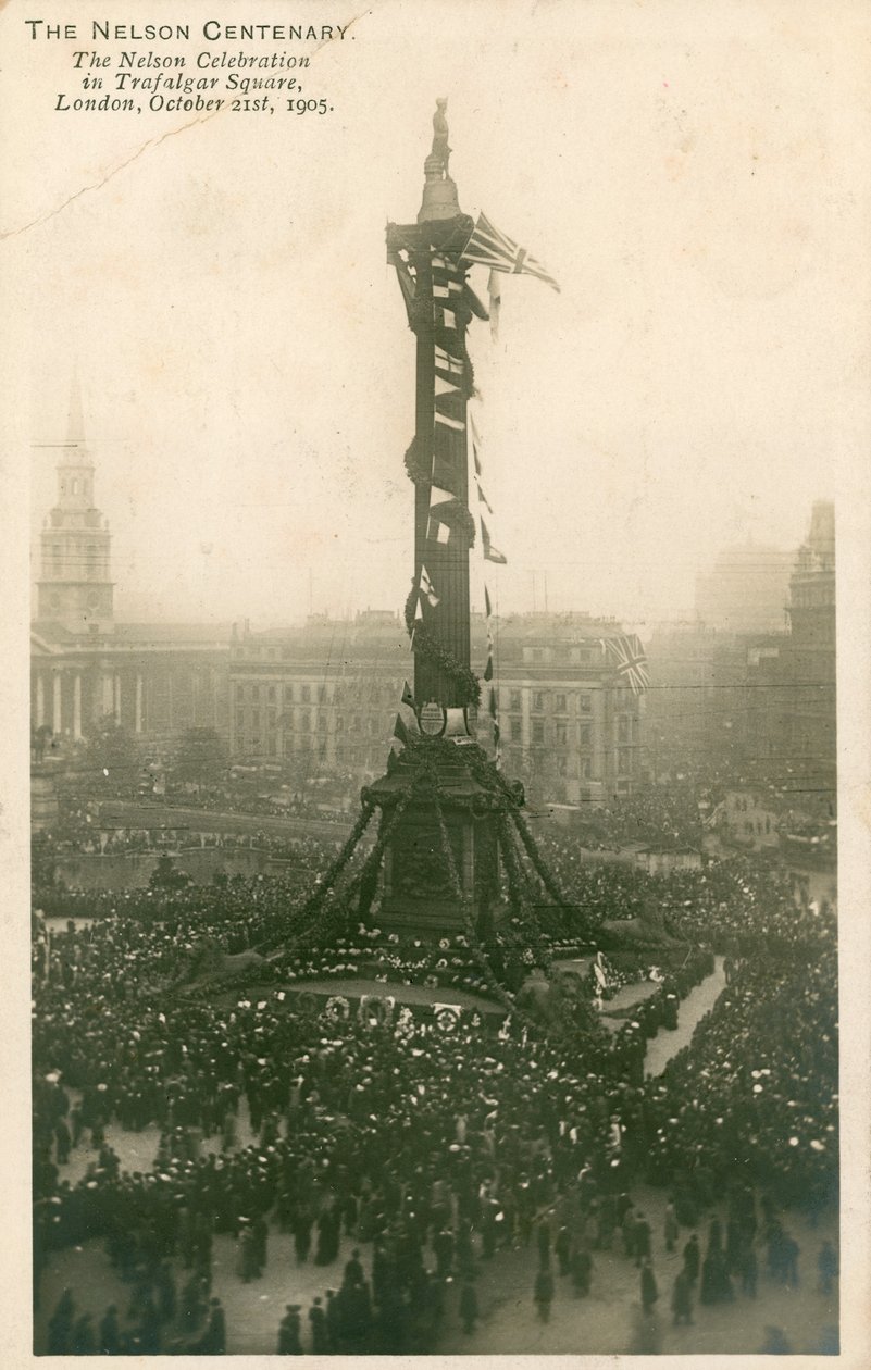 Uroczystość Nelsona na Trafalgar Square w Londynie, 21 października 1905 r. autorstwa English Photographer