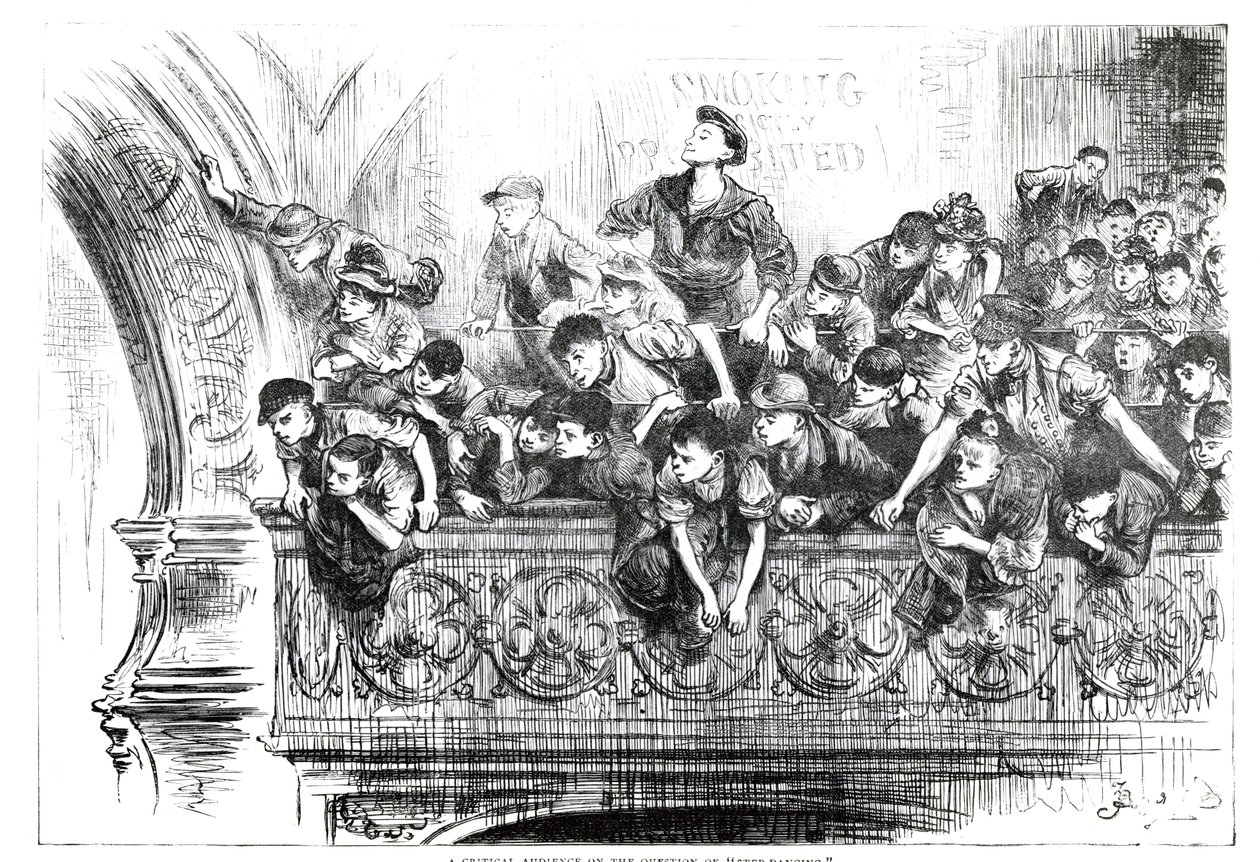 Krytyczna publiczność w kwestii tańca stepowego, ok. 1870 r. autorstwa English School