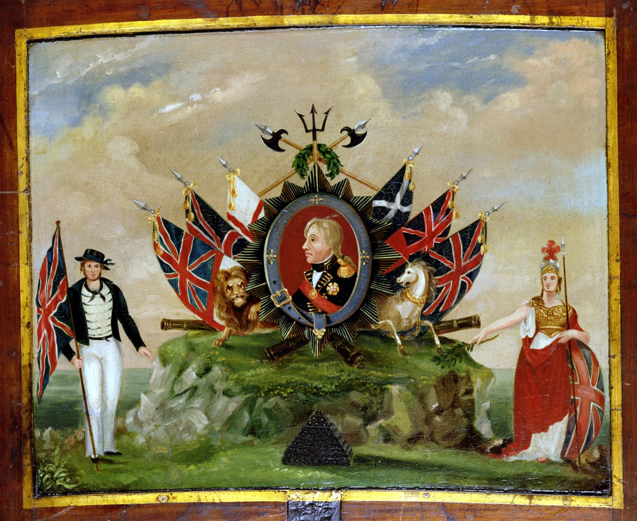 Hołd dla Nelsona (1758-1805) ok. 1820 r. autorstwa English School