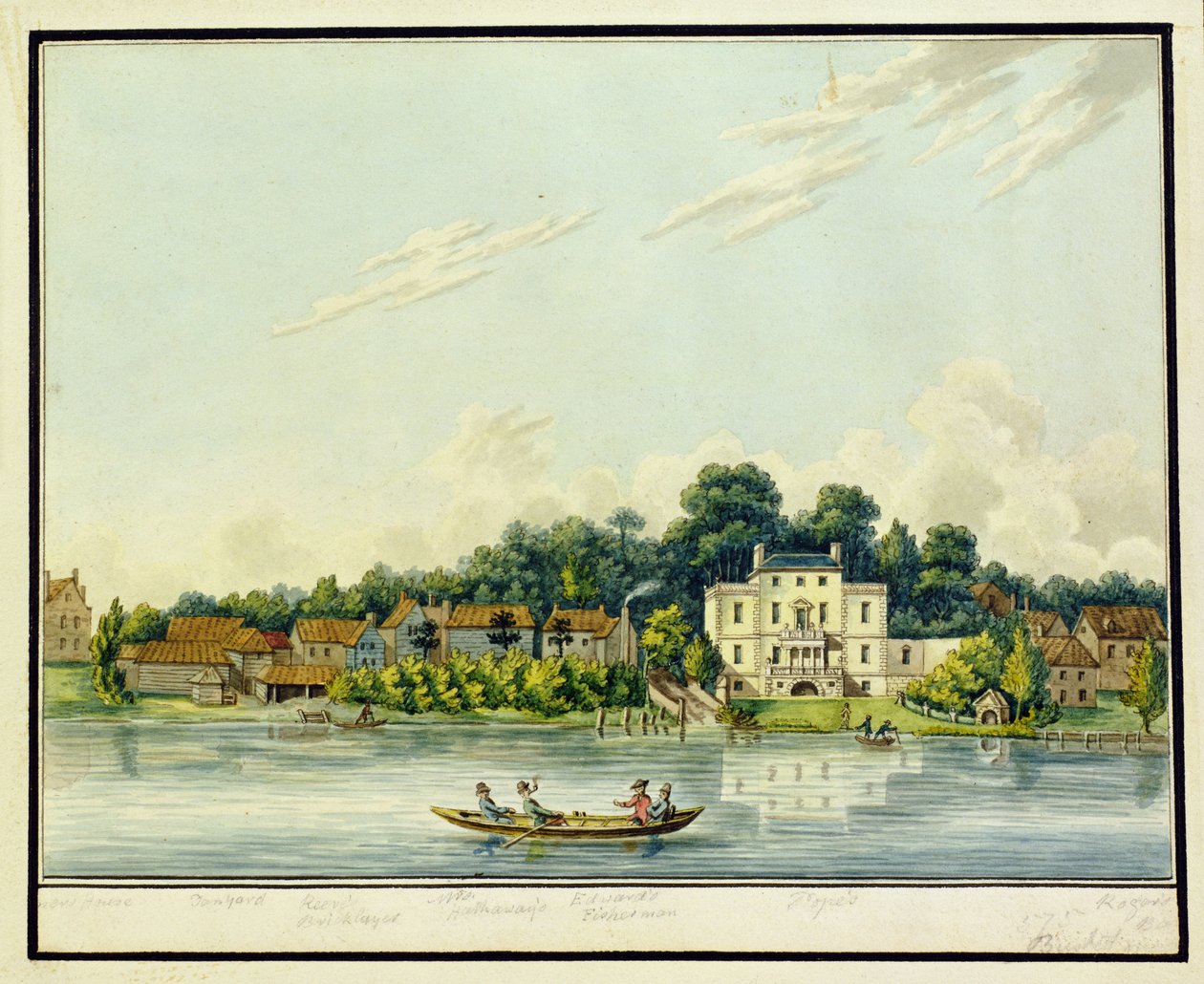 Alexander Popes Twickenham Villa, ok. 1800 (wc na papierze) autorstwa English School