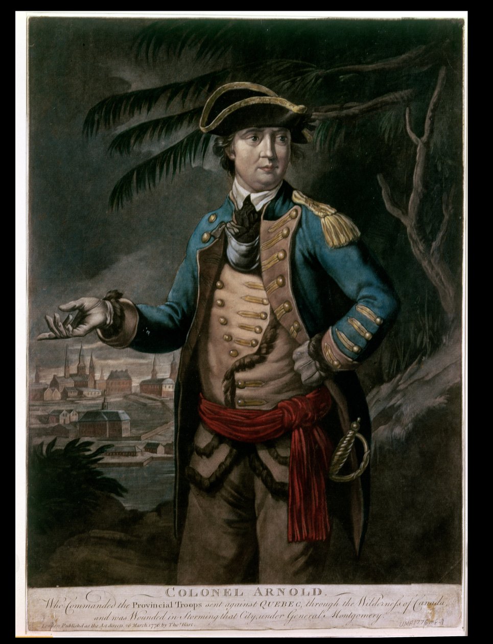Хурандаа Бенедикт Арнольд, паб. Лондон, 1776 (мезотинт)поли autorstwa English School
