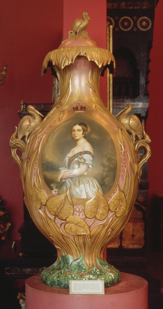 Pamiątkowa waza z portretem królowej Wiktorii, 1851 (ceramika) autorstwa English School