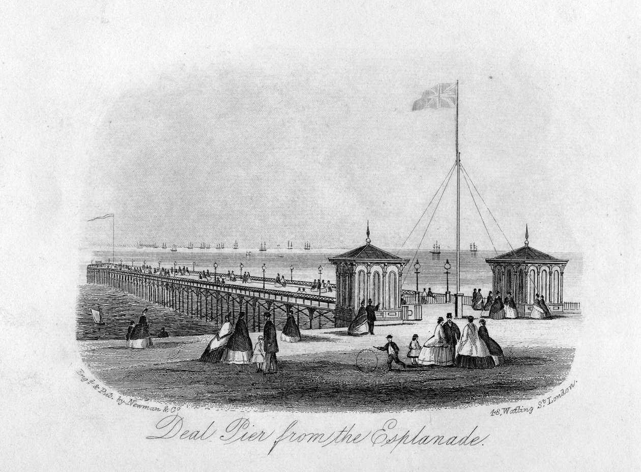 Deal Pier z Esplanade, grawerowane przez Newman und Co. autorstwa English School
