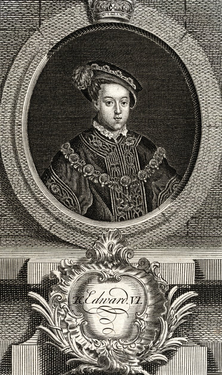 Edward VI (1537-53) król Anglii i Irlandii, z „Galerii Portretów”, opublikowana w 1833 r. autorstwa English School