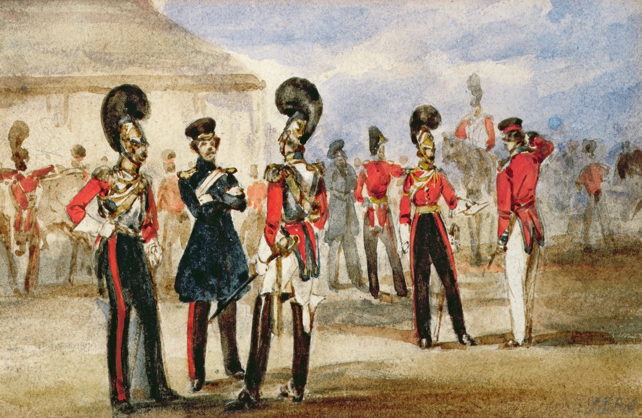 First Life Guards, 1835 (wc na papierze) autorstwa English School