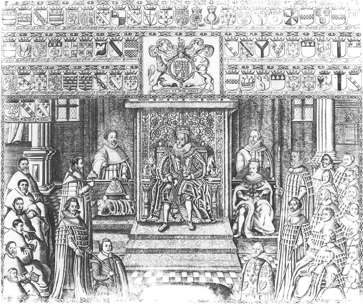 Jakub I z Anglii (1566-1625) na dworze autorstwa English School