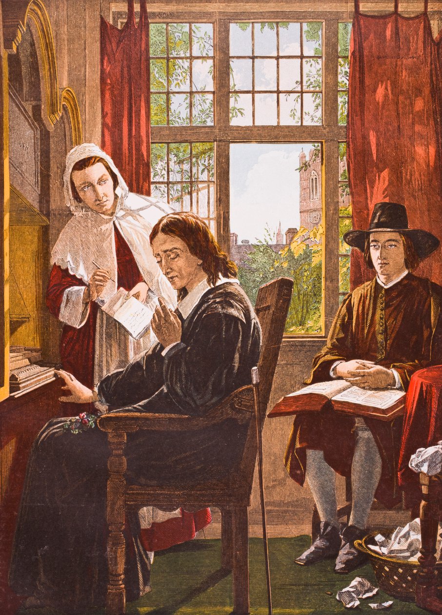 John Milton dyktujący „Samson Agonistes” z „Old England