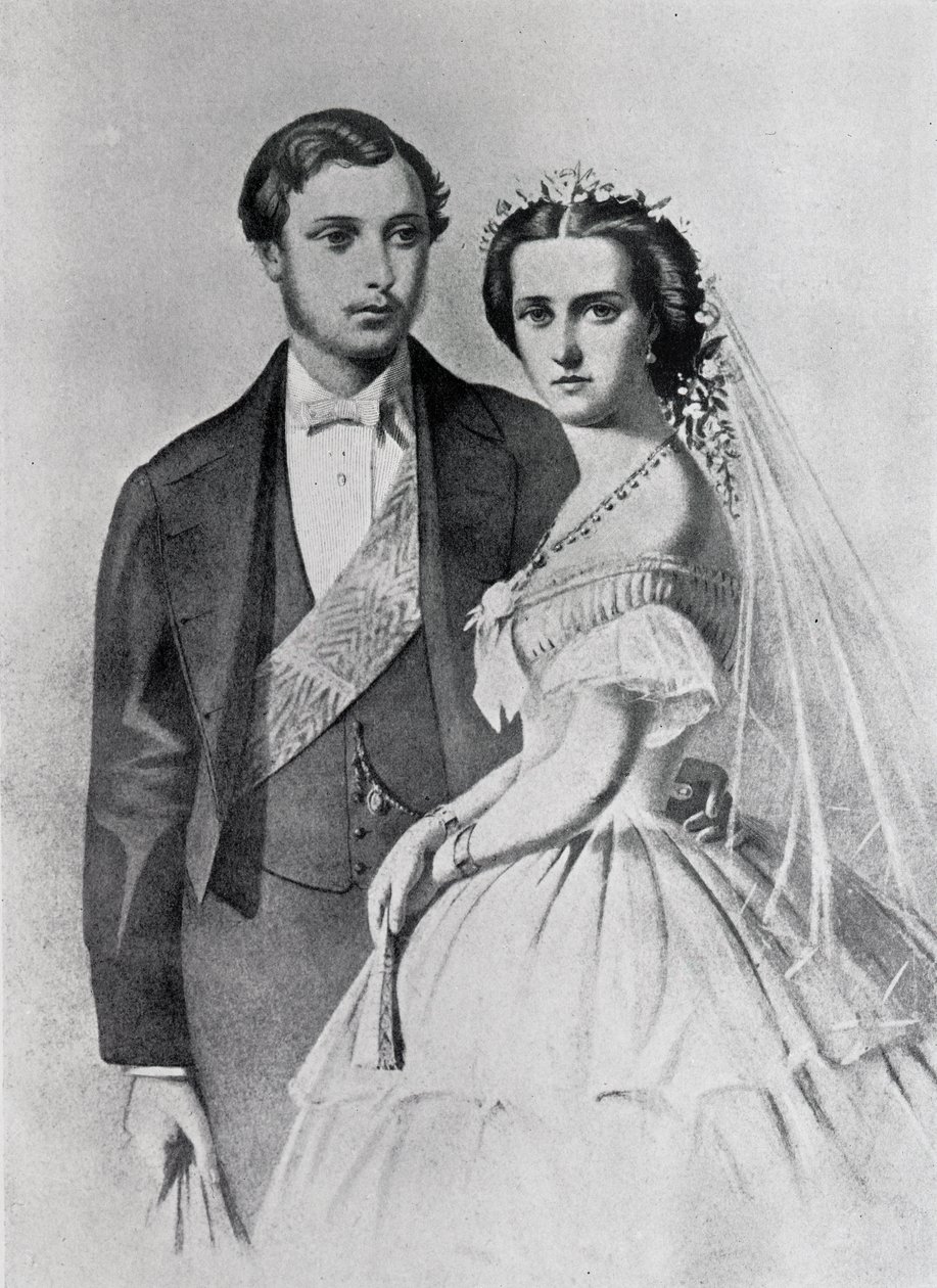 Król Edward i królowa Aleksandra w czasie ich małżeństwa autorstwa English School