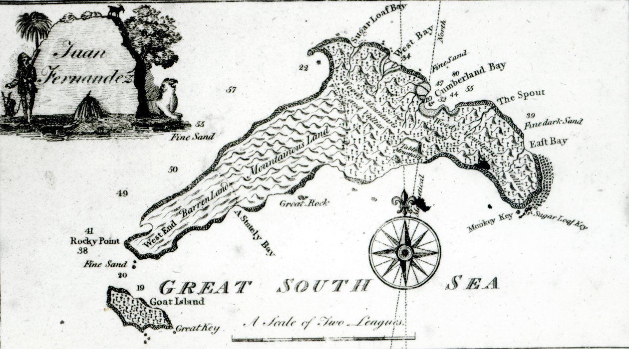Mapa wyspy Południowego Pacyfiku, 1800 autorstwa English School