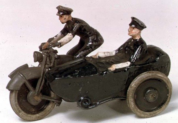 Model motocykla J.Hill & Co., ok.1938 (metal malowany) autorstwa English School