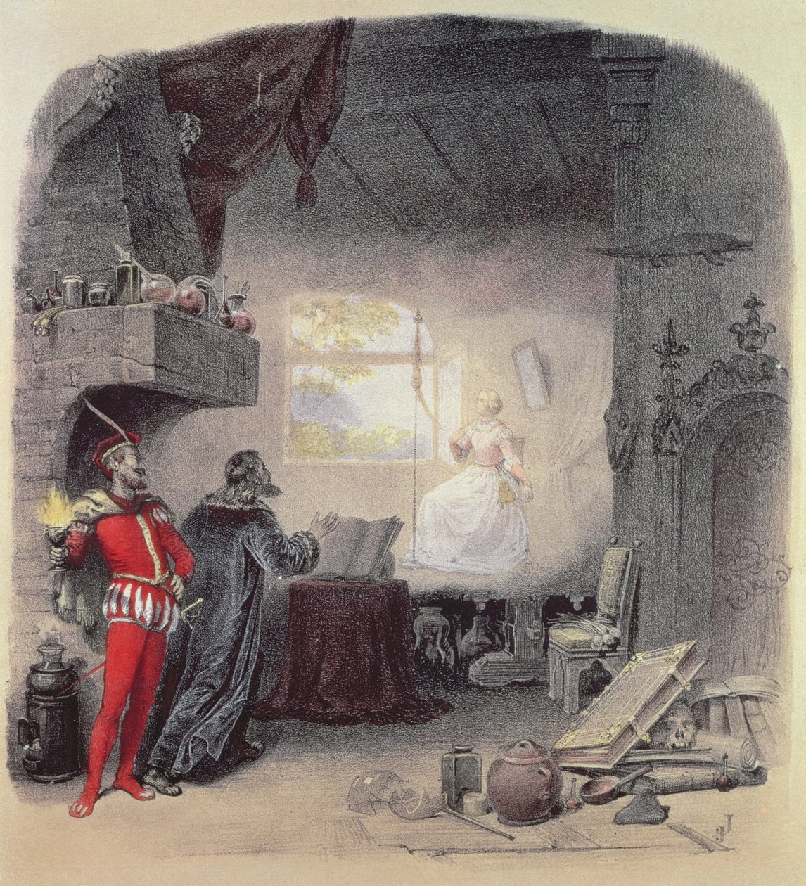 Okładka nuty do The Faust Quadrille skomponowanej przez Charlesa Coote (chromolitho) autorstwa English School