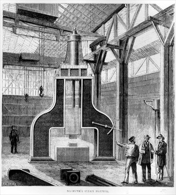 Młot parowy Nasmythów, 1871 autorstwa English School
