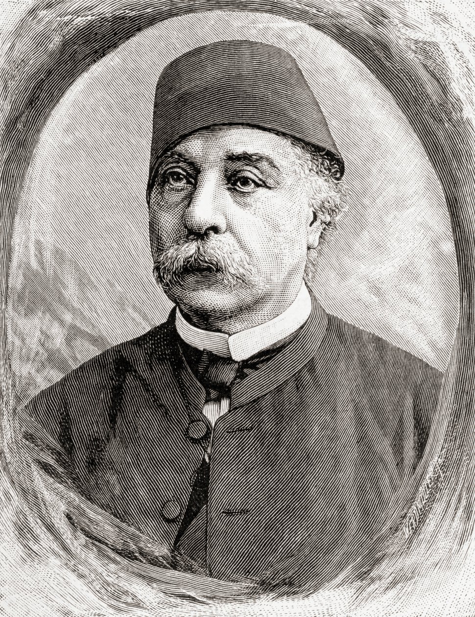 Nubar Pasza, 1890 (drewno) autorstwa English School