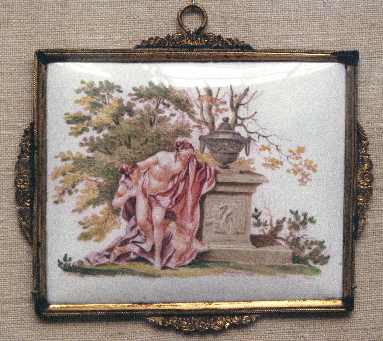 Tablica przedstawiająca Wenus i Adonisa, Birmingham, ok. 1755-60 (ceramika) autorstwa English School