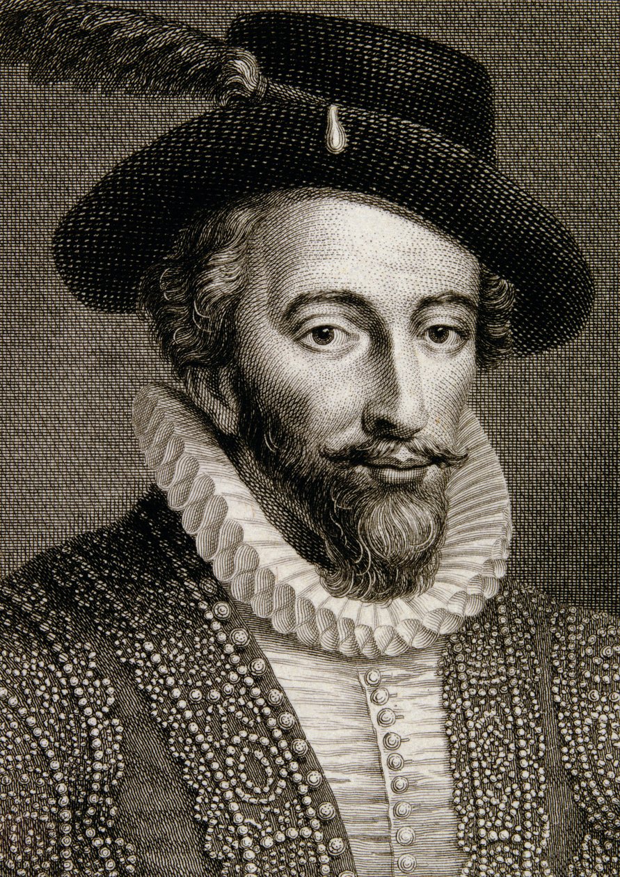 Sir Walter Raleigh (1554-1618) autorstwa English School
