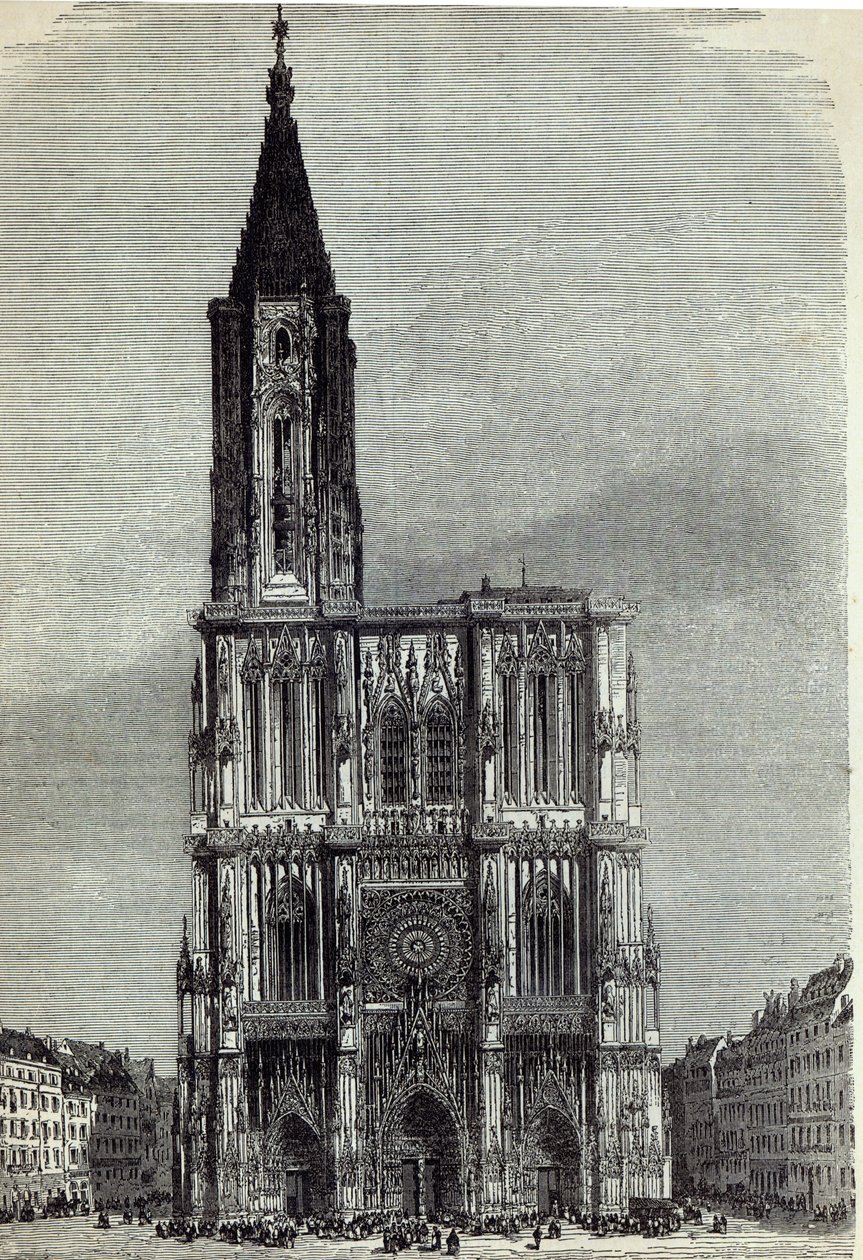 Katedra w Strasburgu, z „The Illustrated London News”, 1870 autorstwa English School