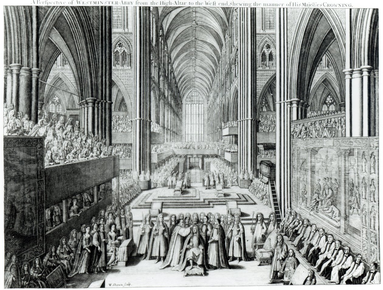 Koronacja króla Jakuba II (1633-1701) c.1685 autorstwa English School