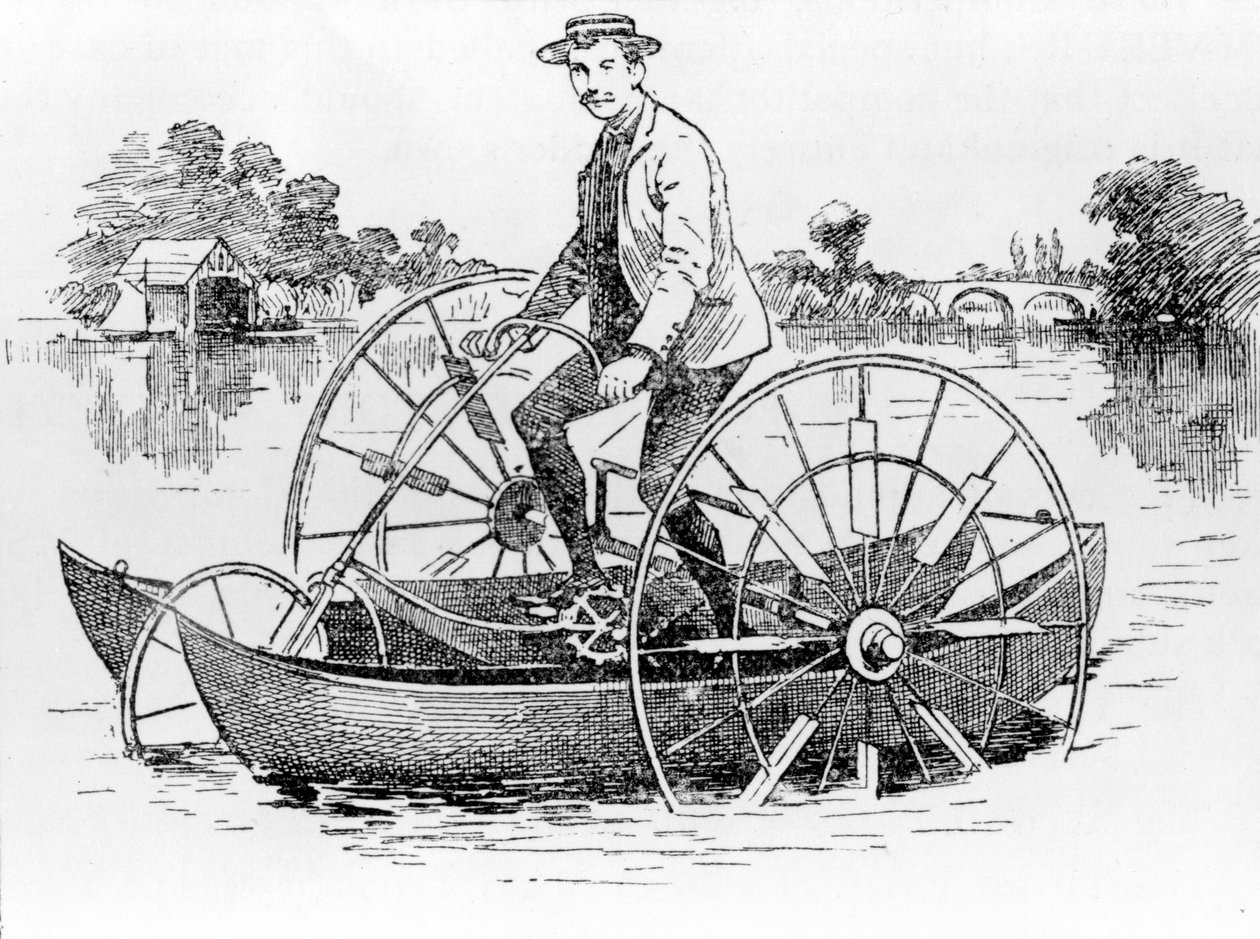 Cyklon używany na wodzie, ok. 1870-90 r. autorstwa English School
